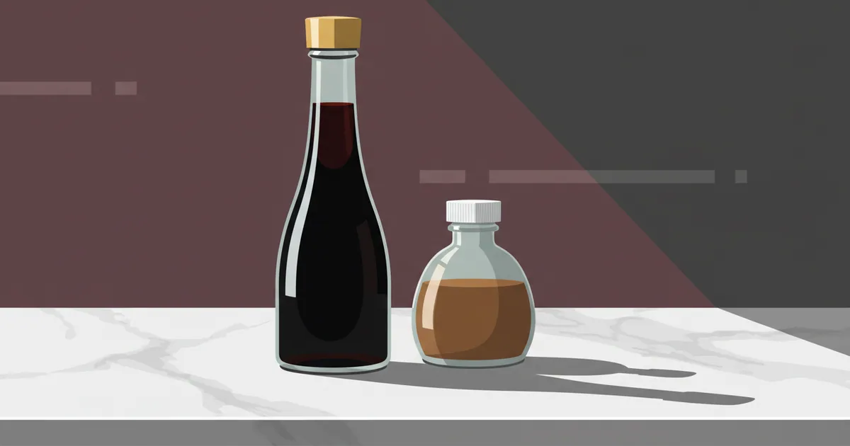 Two contrasting soy sauce bottles, one premium and one budget, side by side