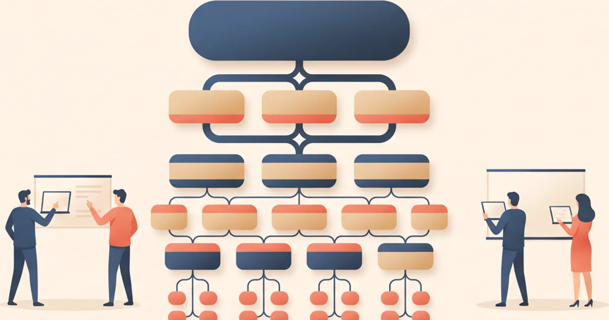 Clean diagram showing nested hierarchy from workspace to teams to projects to issues