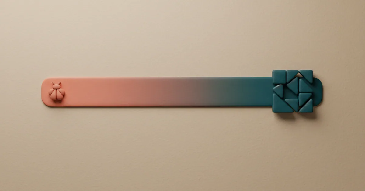 Clay-rendered spectrum showing small bug icon on one end and large feature request on the other
