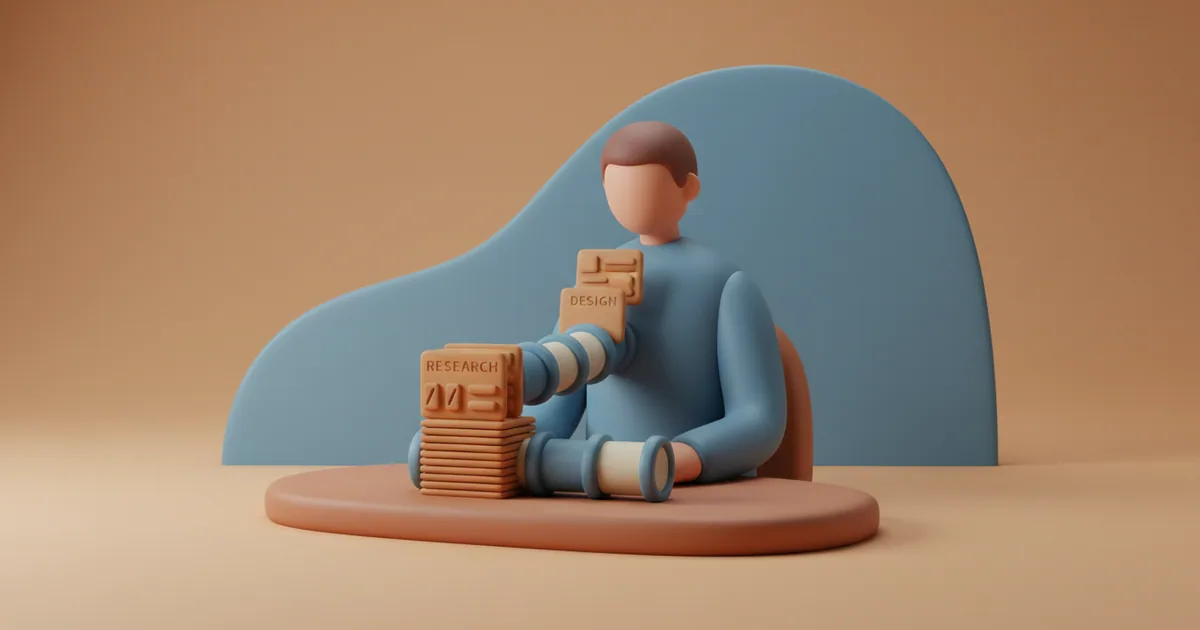 Clay-rendered product manager reviewing organized feedback cards flowing into a clear pipeline