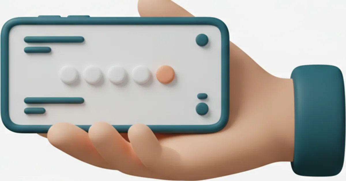 Clay-rendered smartphone displaying a simple rating scale with a finger about to tap