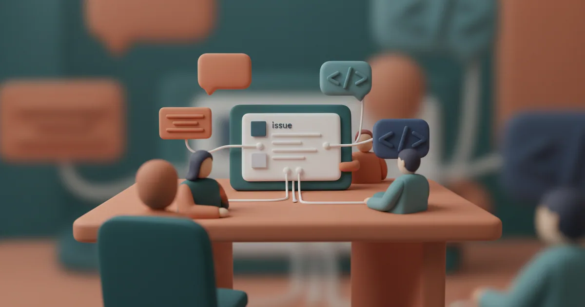 Clay-rendered product team workspace with connected tools flowing into a central issue tracker