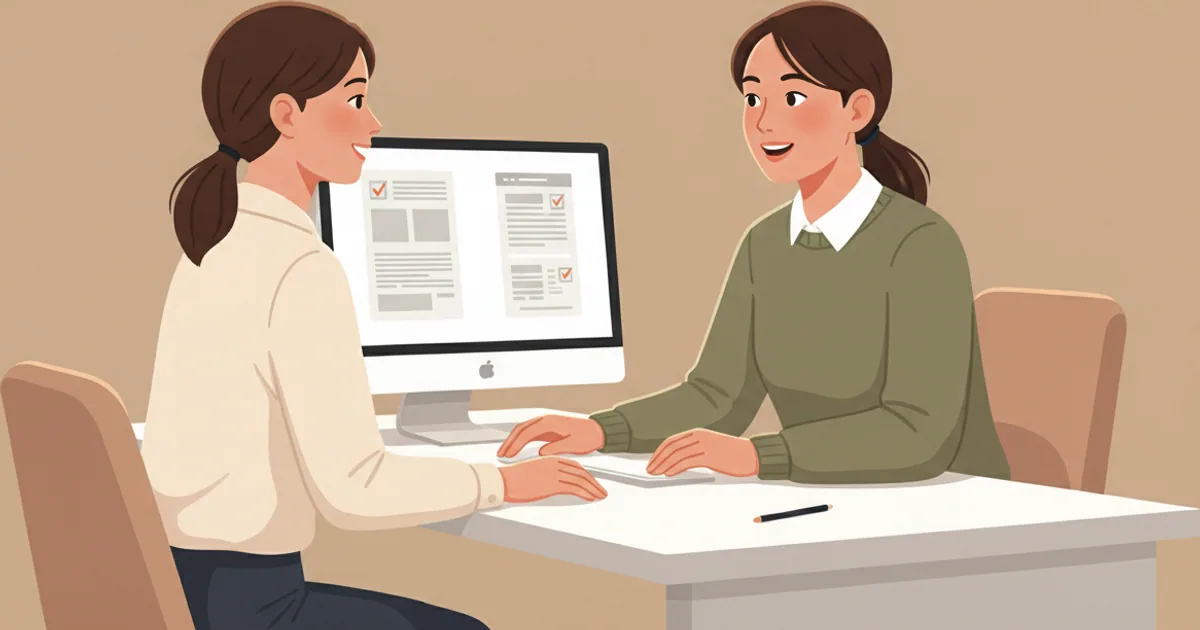 Customer service representative confidently helping a customer with accurate information on screen